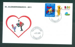 Denmark Cover. 2011 Postman “Christmas Seal Walk # 35. 8 Kr. Santa, Gymnastic