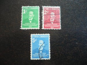 Stamps - Cuba - Scott# 455-457 Used Set of 3 Stamps