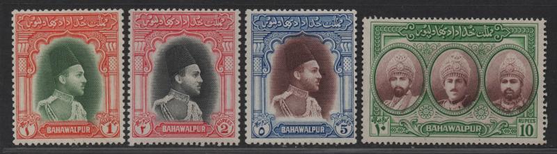 $Pakistan-Bahawalpur Sc#12-15 M/LH/VF, ink writing on back, Cv. $170