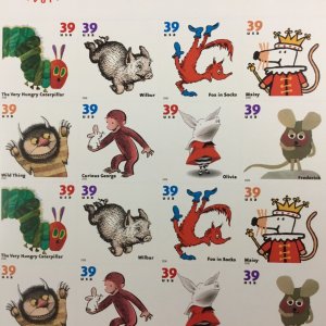 3987-3994 Favorite Children’s Book Animals  MNH  39 c Sheet of 16 FV $6.24 2006