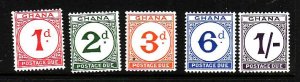 Ghana-Sc #J6-10-unused NH postage due set-1958-