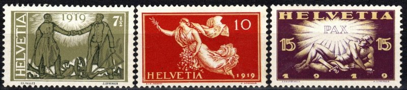 Switzerland #190-92 F-VF Unused CV $7.80  (P37)