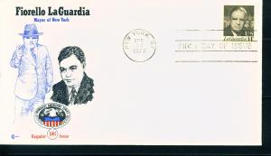 US Sc# 1397 FDC Fiorello LaGuardia New York City Cover Craft