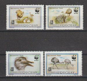 URUGUAY 1993 WWF SG 2139/42 MNH