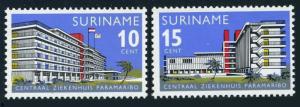 Surinam 331-332, Mnh.michel 492-493. Central Hôpital,Paramaribo,1966