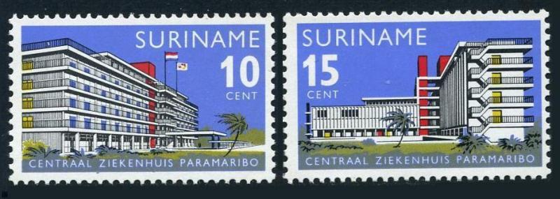 Surinam 331-332,MNH.Michel 492-493. Central Hospital,Paramaribo,1966