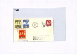 GB Scotland Air Mail Cover BEA Stamps Renfrew Hounslow Middx London 1956 YW59