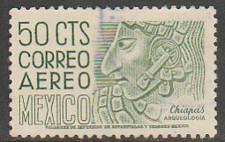 MEXICO C287, 50¢ 1950 Def 5th Issue Fluorescent uncoated. USED. F-VF. (1436)