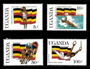 Uganda 1987 - SEOUL 88 PRE-OLYMPICS - Set of 4 (Scott #554-57) - MNH