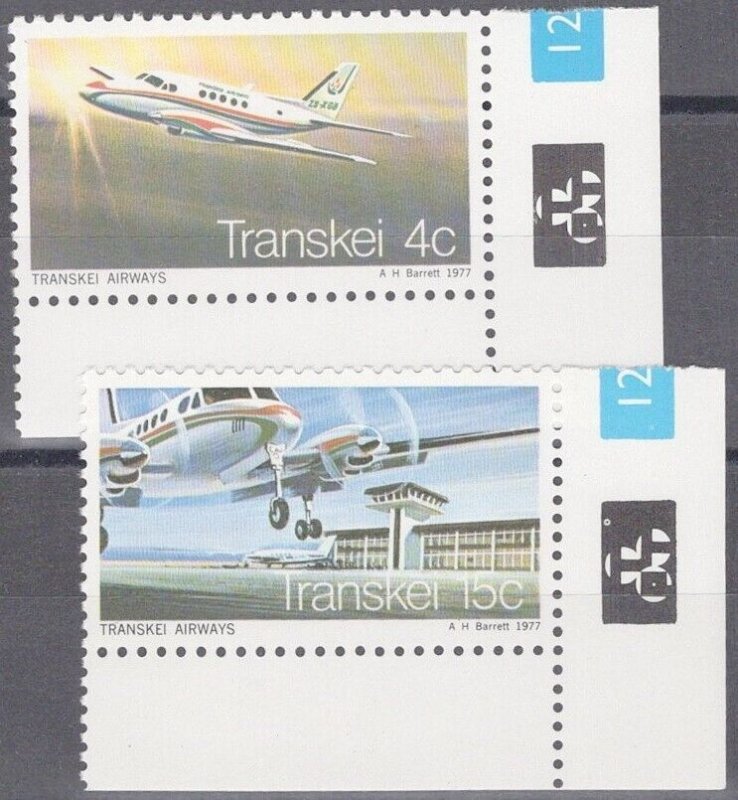 ZAYIX South Africa Transkei 22-23 MNH Planes Airport Aviation 