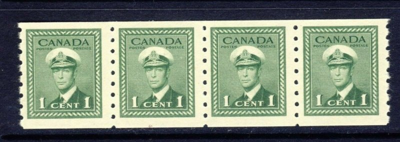 8x Canada War Series Coils strip of 4 No263 & 263 264 266 267 GV=$27.00 4x SCANS