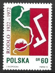 POLAND 1972 Polish Immigrants Society Issue Sc 1886 MNH