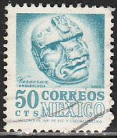 MEXICO 1091, 50c 1950 Defin 9th Issue Unwmkd Fosfo Glazed. USED. F-VF. (1445)