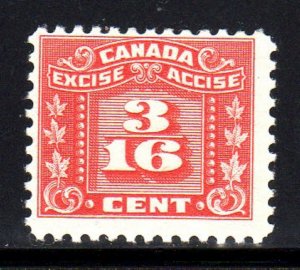 CANADA #FX53  1934  3/16c THREE LEAF EXCISE TAX        MINT  VF NH  NO GUM  a