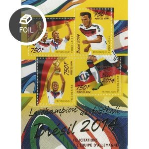 2014 TOGO MNH. FOOTBALL WINNERS 2014 BRAZIL |  Michel Code: 6201-6204