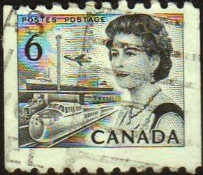 Canada 1970  Sc#468B 6c Grey QEII Transport-Centenary Defin. USED-Fine-NH. 