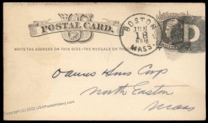 USA 1800s Boston Mass Negative Letter D Fancy Cancel Cover 95011