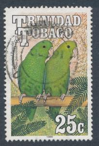 Trinidad & Tobago 1990 - Scott 510 used - 25c, Parrotlet 