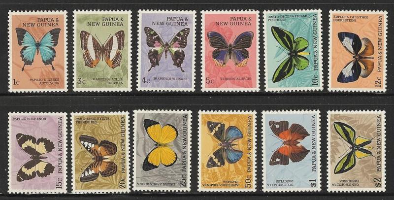 Papua New Guinea Butterflies set sc#  209 - 220 MNH