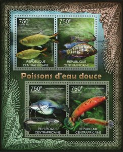 Freshwater Fish Stamp Brycinus Malapterurus Microstoma S/S MNH #3627-3630