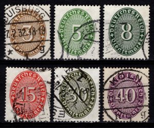 Germany 1927 Official Stamps, perf. 14, Part Set [Used]