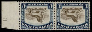 SOUTH AFRICA GV SG48cw, 1s brown & deep blue, M MINT. Cat £35. WMK INVERTED