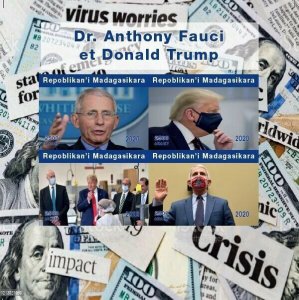 2020 PRESIDENT DONALD TRUMP VERSUS DR. ANTHONY FAUCI  SHEET OF FOUR MINT NH