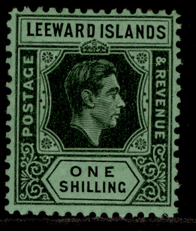 LEEWARD ISLANDS GVI SG110, 1s black/emerald, VLH MINT. Cat £18.