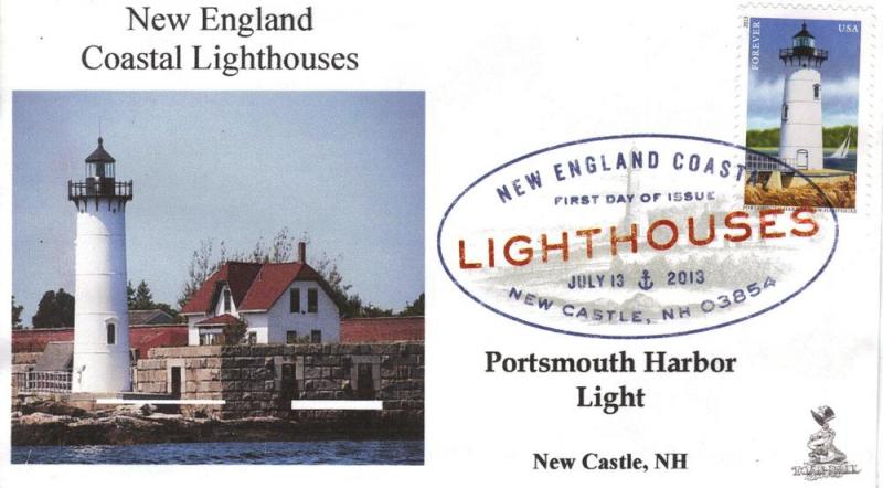 NE Coastal Lighthouses FDC, w/ DCP cancel, #5 of 5