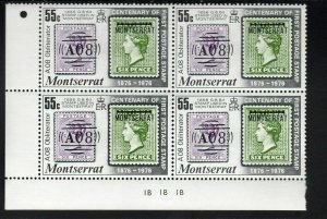 MONTSERRAT #330  1976  55c  MONTSERRAT STAMPS  MINT  VF NH  O.G P/B4