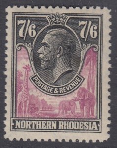 SG 15 Northern Rhodesia 1925-29. 7/6 rose purple & black. Very lightly mounted..