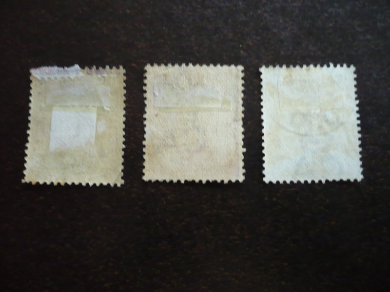 Stamps - Leeward Islands - Scott# 1-3 - Used Part Set of 3 Stamps