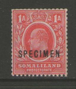 Somaliland Protectorate 1909 KEVII SG59s SPECIMENT