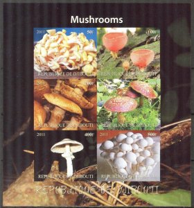 Djibouti 2011 Mushrooms (1) Imperf. MNH Cinderella !