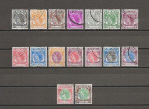 MALAYA/MALACCA 1954/57 SG 23/38 USED Cat £120