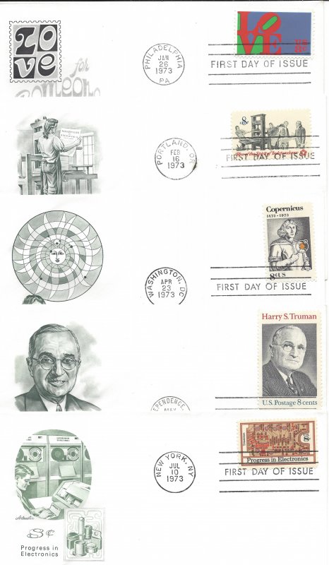 FDC, 1475, 1476, 1488, 1499, 1501, ARTMASTER, NICE, NO PROBLEMS, SHIP $1.00