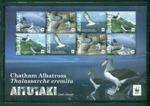 Aitutaki #652  (2006 WWF Birds strip sheet of two) VFMNH CV $20.00