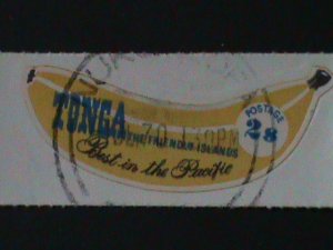 ​TONGA-SC# 223-LOVELY BEAUTIFUL BANANA SHAPE CUT STAMP CTO VF-HARD TO FIND