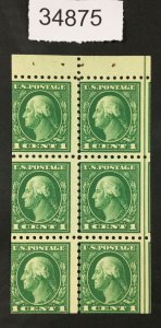 MOMEN: US STAMPS #498e MINT OG NH BOOKLET LOT #34875