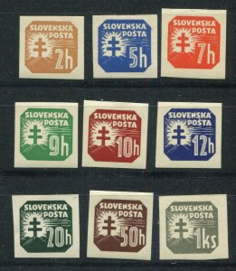 SLOVAKIA WW2 GERMAN PUPPET STATE 1940-1941 NO WATERMARKS P10-P18 PERFECT MNH