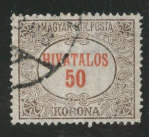 Hungary Scott o13 Used from 1921-1923 Official set