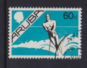 Aruba   #9   used  1986  water skier 60c