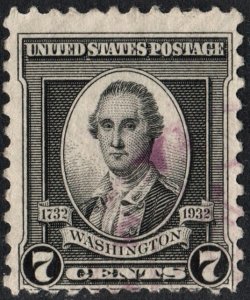 SC#712 7¢ Washington Bicentennial (1932) Used