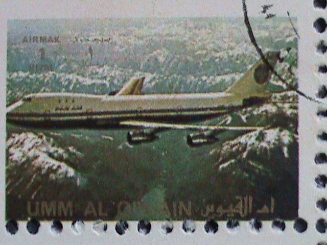 ​UMM AL QIWAIN-1973 WORLD FAMOUS OLD AND NEW PLANES CTO MINI SHEET VERY FINE