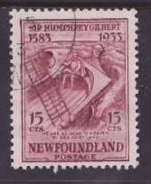 Newfoundland-Sc#222- id18-used 15c claret ship Squirrel-1933-