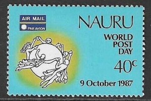 NAURU SG353 1987 WORLD POST DAY   MNH