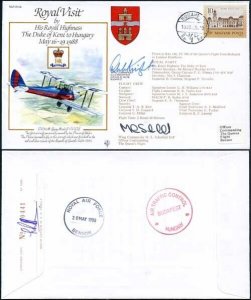 RV4c The Duke of Kent to Hungary Signed by O.J.A. Knight and M.L. Schofield