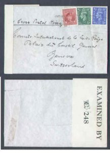Canada-covers #9685 - 4c KGVI war+1/2d+2&1/2d GB KGVI to Switzerland-blackout