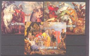 Comoro Mi.bl. 156-58, 3 MNH s/s Painting(Rubens)