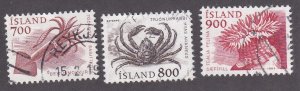 Iceland # 610-612, Marine Life, Used, 1/2 Cat.